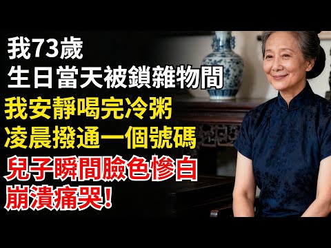 我73歲，生日當天被鎖雜物間。我安靜喝完冷粥，凌晨撥通一個號碼。天亮時紀委的人敲開家門，兒子臉色慘白，瞬間崩潰痛哭！#家庭#老年#婚姻#情感#家庭矛盾#晚年生活