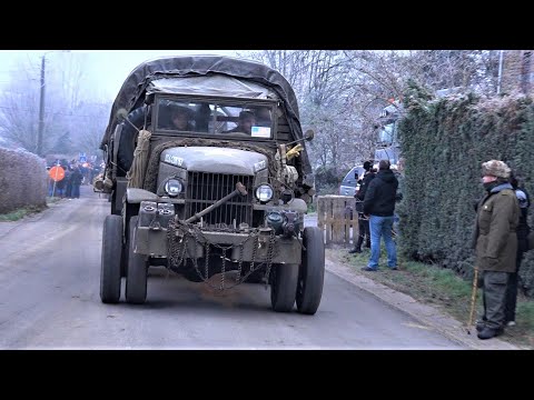 Historische U.S. Oldtimer Militär-Fahrzeugparade in Manhay /Belgium 10.12.2022