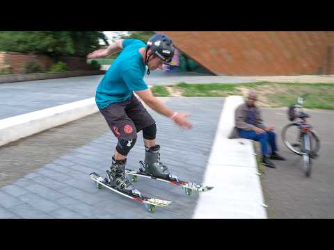 SKI'S WITH SKATE WHEELS IS THE NEXT BEST THING! - URBAN SKI RIDE