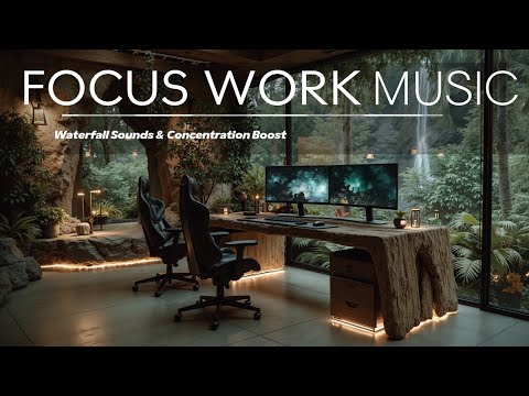 Focus Ambient for Deep Work & Study ~ Waterfall Sounds & Concentration Boost