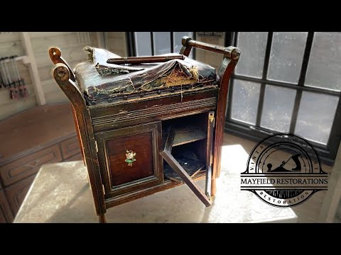 Amazing RESTORATION of an Antique Piano Bench