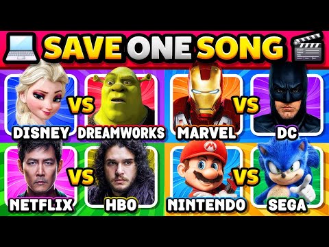 Save One Song 🎵 Disney vs DreamWorks, Marvel vs DC, Netflix vs HBO | Music Quiz