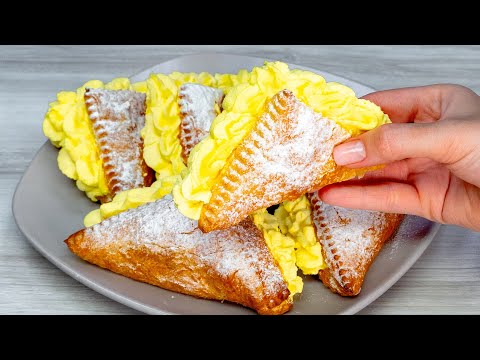 They will disappear in a minute! The ideal creamy dessert made from puff pastry