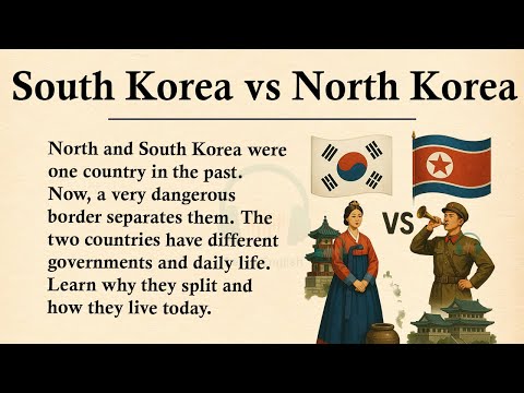 South Korea vs North Korea || 🔴🔵Learn English Through Story Level 3 || Graded Reader 🎧