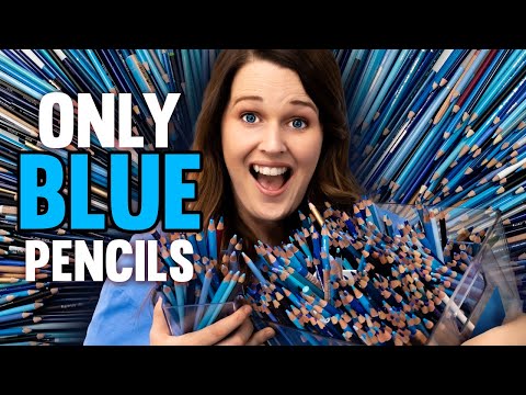 Coloring Using ONLY BLUE Pencils!