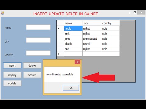 Insert Update Delete View and search data from database in C#.net