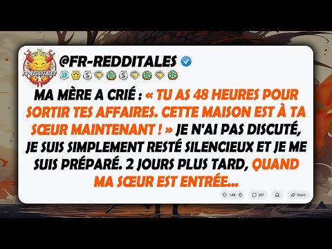 Mes parents ont ordonné : « Tu as 48 heures pour sortir tes affaires. Cette maison appartient... »