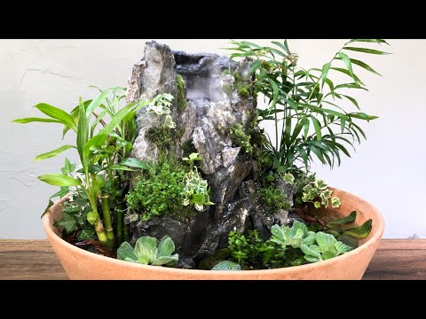 making a foggy Waterfall Terrarium in a Super Large Pottery.