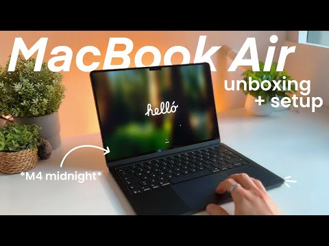 MacBook Air M4 unboxing + setup | 512gb, midnight 💻🌿