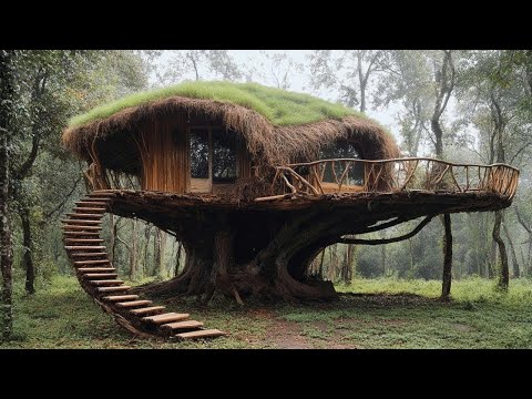 Building Complete and Warm Survival Shelter In The Trunk - Full Video