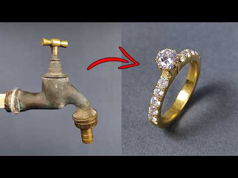 Turning a Brass Faucet Into a Stunning Solitaire Ring | Incredible DIY Jewelry Transformation