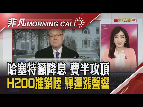 川普准H200晶片銷陸 Fed主席熱門人選哈塞特籲本周降息 美光漲4% 村田看明年非常樂觀 AWS新品大摩按讚8台廠｜主播陳韋如｜【非凡Morning Call】20251209｜非凡財經新聞