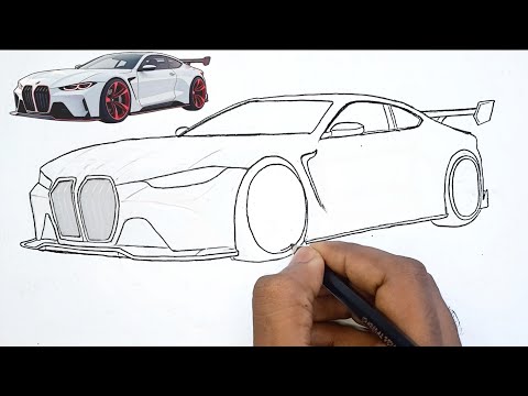 BMW M4 CSL Car Drawing | How to Draw BMW