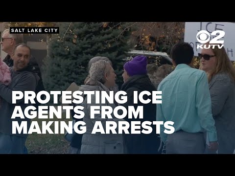 Dozens of protestors gather in Salt Lake to deter ICE agents from making arrests
