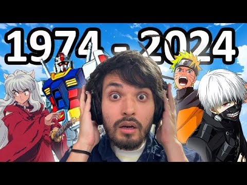 Reacting to the Most Popular Anime Openings of Each Year (1974-2024)