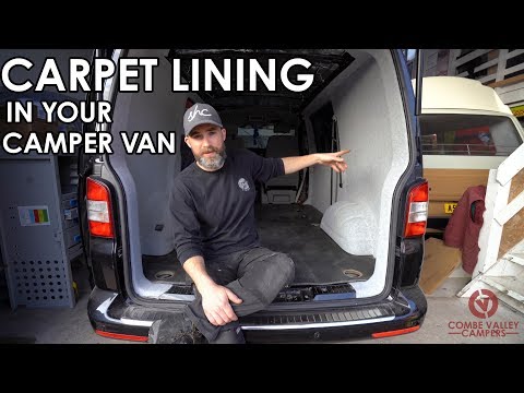 HOW TO PROFESSIONALLY LINE YOUR CAMPER VAN WITH 4-WAY STRETCH CARPET - Do it yourself, at home!