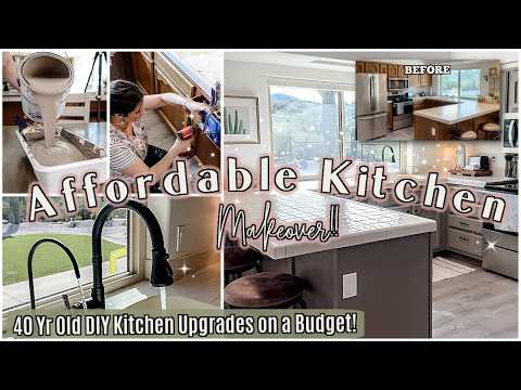 DIY KITCHEN MAKEOVER on a BUDGET :: Transforming This 40 Yr Old Kitchen Without Gutting It!!
