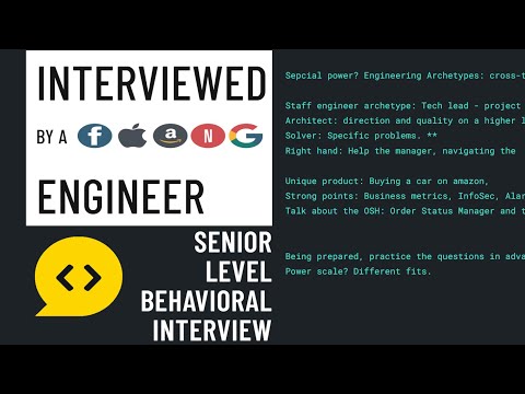 Senior-level Behavioral Interview with a FAANG Engineer (Archetype discussion) [Audio]