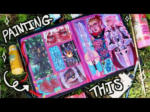 Painting the cover of my sketchbook (AGAIN) ๐๐๐บ paint with me