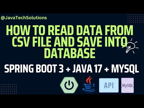 How to read data from CSV file | Save Data Into Database | Using Spring Boot 3 | Java 17