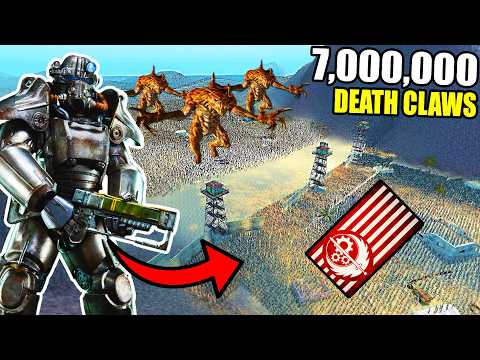 Can Fallout T-51 POWER ARMOR Hold FORT WALL vs 7,000,000 DEATH CLAW ARMY?! - UEBS 2: Fallout Mod