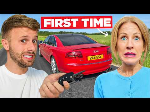 MUM DRIVES MY STRAIGHT PIPED V10 AUDI!