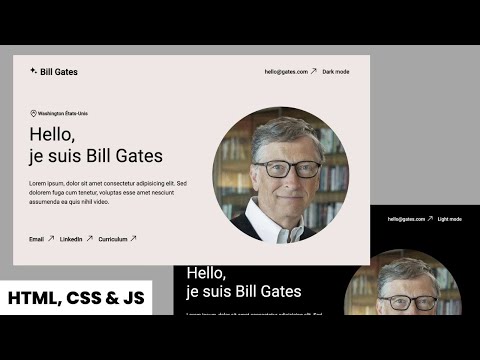 Créer Un Site de Portfolio Responsive et Moderne en HTML, CSS et JavaScript | Avec mode Sombre