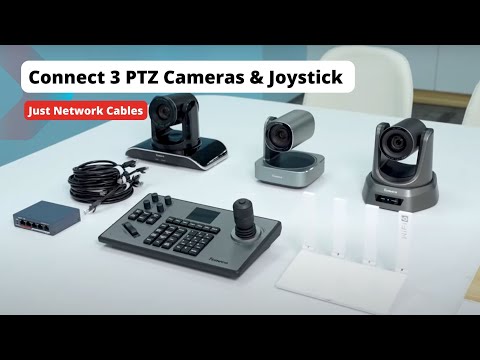 Connect Tenveo's three PTZ cameras and TEVO-KB200 joystick keyboard using only network cables.