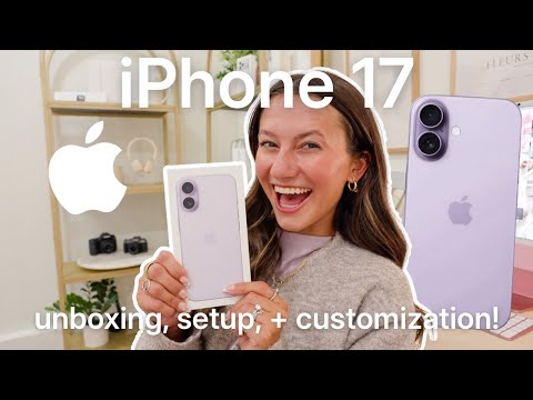 iPHONE 17 UNBOXING (lavender!) ✨ *customization with ios 26, camera test, + cute iphone case haul!*