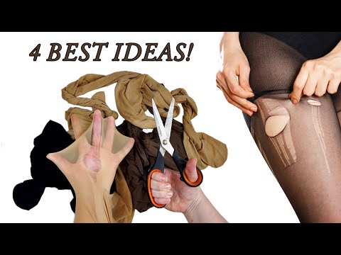I MADE 4 new STYLISH THINGS OUT OF OLD torn TIGHTS! Amazing recycling!