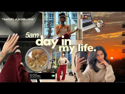 5am DAY IN MY LIFE 🎧 | *realistic* morning gym routine, healthy meals & productive daily motivation 