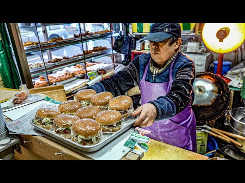 Korean Grandpa's Various Donuts & Hamburgers│Korean Street Food