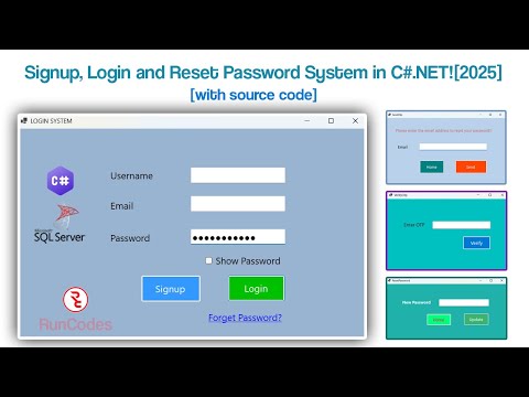 Signup, Login and Reset Password System in C#.NET in 2025 [With Source Code]