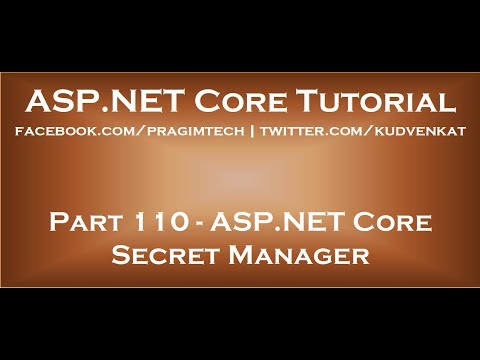 ASP NET Core secret manager