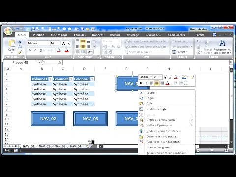 Excel 2007  Création d'un menu de navigation en utilisant des boutons de commande