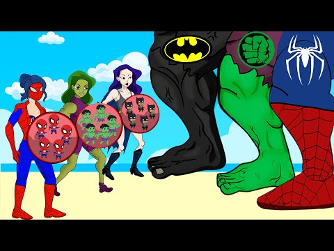 The Evolution of the Foot &Team Spiderman, Batman, Hulk: Evolution Mystery |SUPER EXCITING-FUN MOVIE