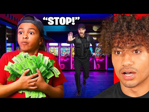 KID STEALS TICKETS AT ARCADE!