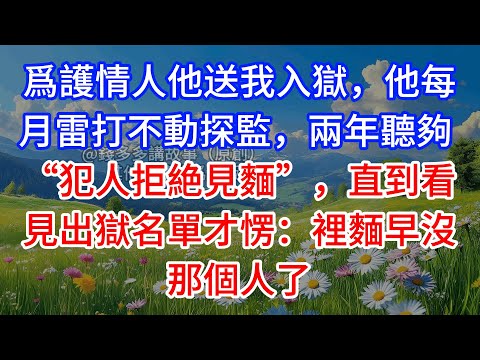 【完結】爲護情人他送我入獄，他每月雷打不動探監，兩年聽夠 “犯人拒絶見麵”，直到看見出獄名單才愣：裡麵早沒那個人了