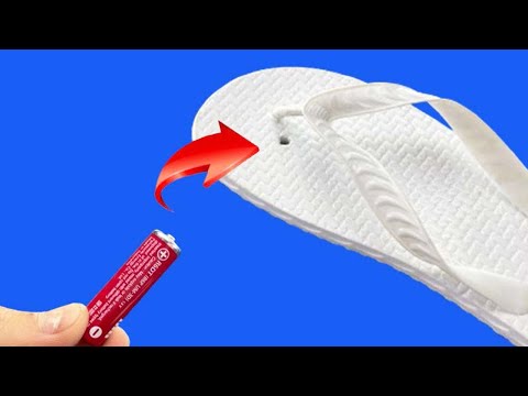Your sandals will never break again! This trick to repair sandals using old batteries will surprise