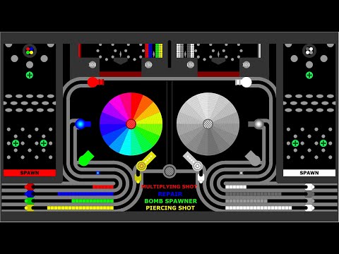 Team Core Destruction 1 (Rainbow VS Monochrome) - Marble Race in Algodoo
