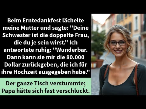 Beim Erntedankfest lächelte meine Mutter und sagte: "Deine Schwester ist die doppelte Frau,