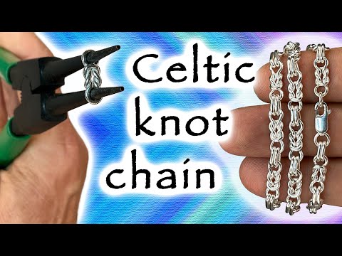 Making a Celtic knot silver chain necklace (with favourite pliers)
