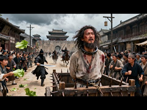 功夫高手即將受刑處死，危急時刻100蒙面刺客出現救下他！#kungfu  #武俠電影