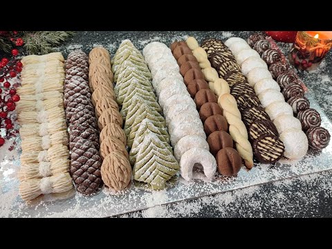 1 Dough - 10 different COOKIES! Without cookie cutters, Always succeeds, easy ! CHRISTMAS cookies!