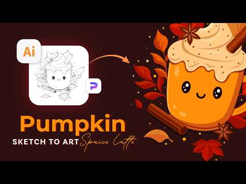 ☕🎃 How to Illustrate a Pumpkin Spice Latte in Adobe Illustrator (Step by Step)