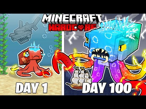 I Survived 100 Days as an ELEMENTAL KRAKEN in HARDCORE Minecraft