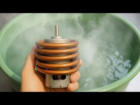 How to Make a FREE ALL-YEAR water heater from a motor and copper pipes | DIY Invention