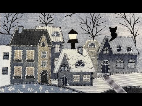 Denim Houses 🏡✂️🏠Fabric Appliques🏡 Denim Houses, detailed master class 🏡✂️🏠 PART 2
