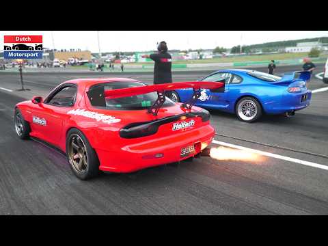 Best of Modified Cars Drag Racing! - 1400HP Skyline GTR, 1250HP C63S 4-Matic, RX-7 3-Rotor Turbo,...