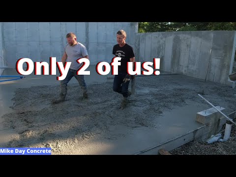 How To Pour A Concrete Floor With Only 2 People.